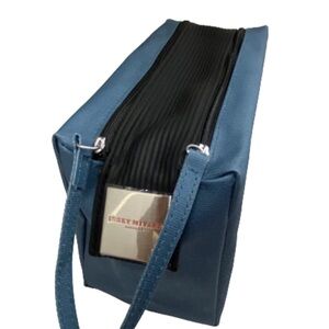 New original Issey Miyake Teal and Black Tote, makeup pouch, modern stylish